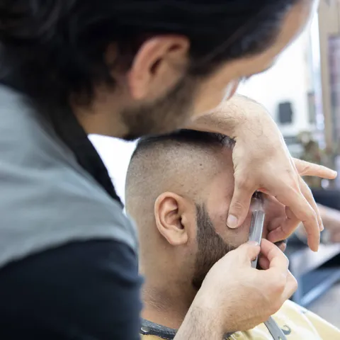 Straight razor beard detailing