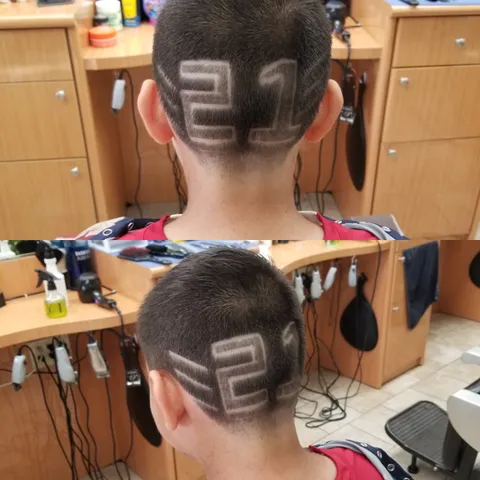 Custom number hair design collage