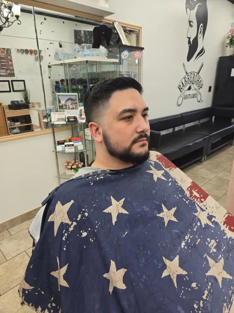 Side view of haircut and beard